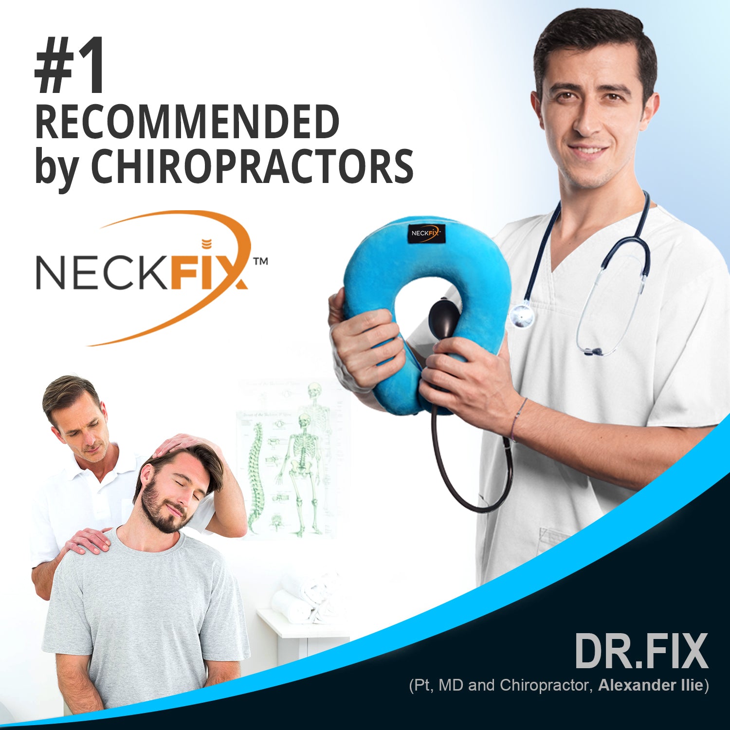 NeckFix Cervical Neck Traction Device for Instant Neck Pain Relief [FDA Approved]